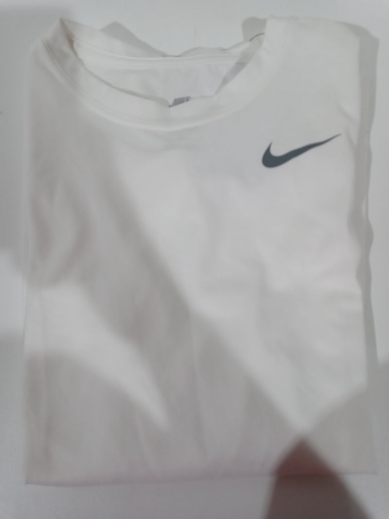 Nike Boys Legend Long Sleeve Athletic T-Shirt White Youth Large