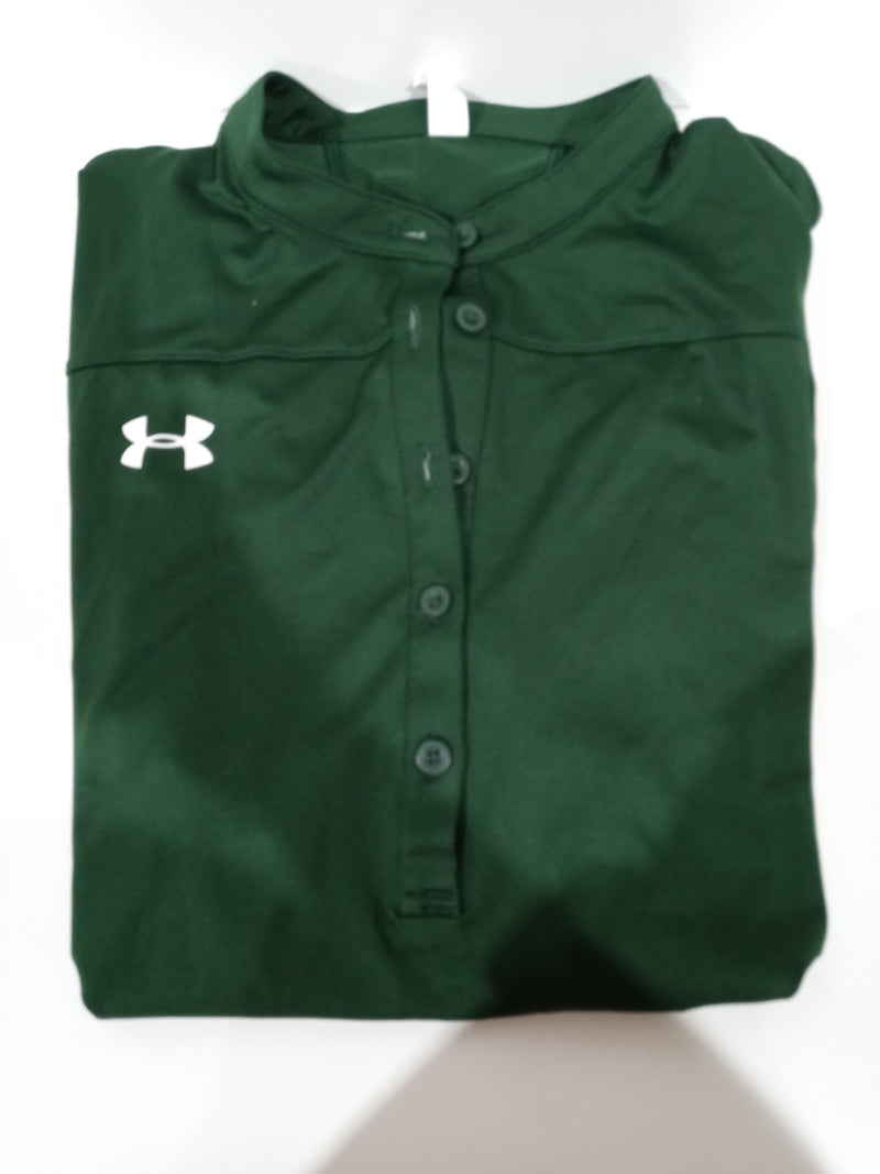 Under Armour Women's Team Drape Polo Shirt (Medium, Forest Green)