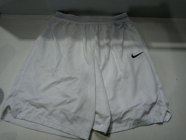 Nike Dri-FIT Icon, Men's Basketball Shorts, Athletic Shorts with Side Pockets, White/White/Black, 2XL