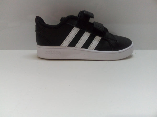 adidas Grand Court Sneaker, Black/White/White, 11 US Unisex Little Kid