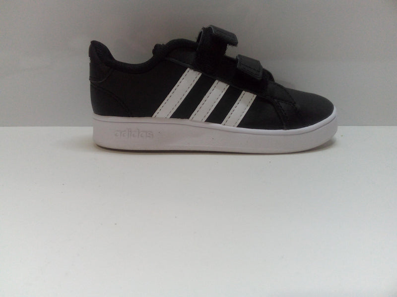 adidas Grand Court Sneaker, Black/White/White, 11 US Unisex Little Kid