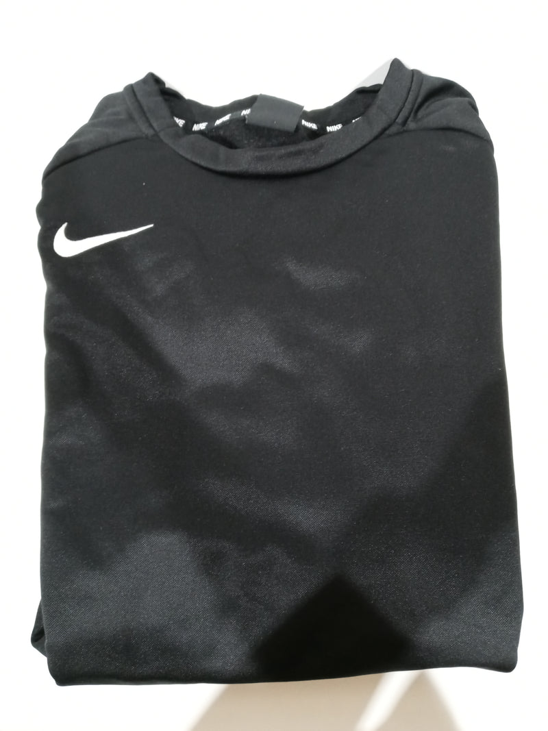 Nike Men’s Dri-Fit Crew Neck Sweatshirt Performance Long-Sleeve Sweatshirts (X-Large, Black/White)