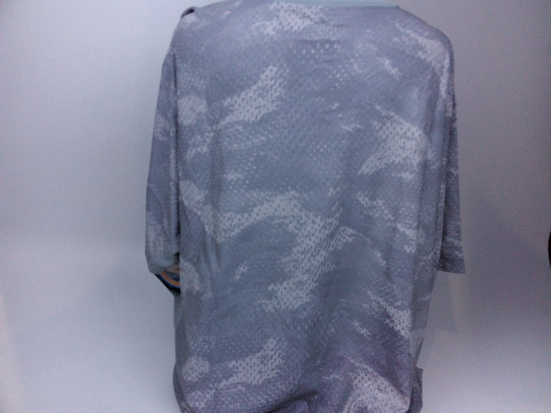 Columbia Men Solar Chill 2.0 Short Sleeve Shirt Columbia Grey Mesh Print X-Large
