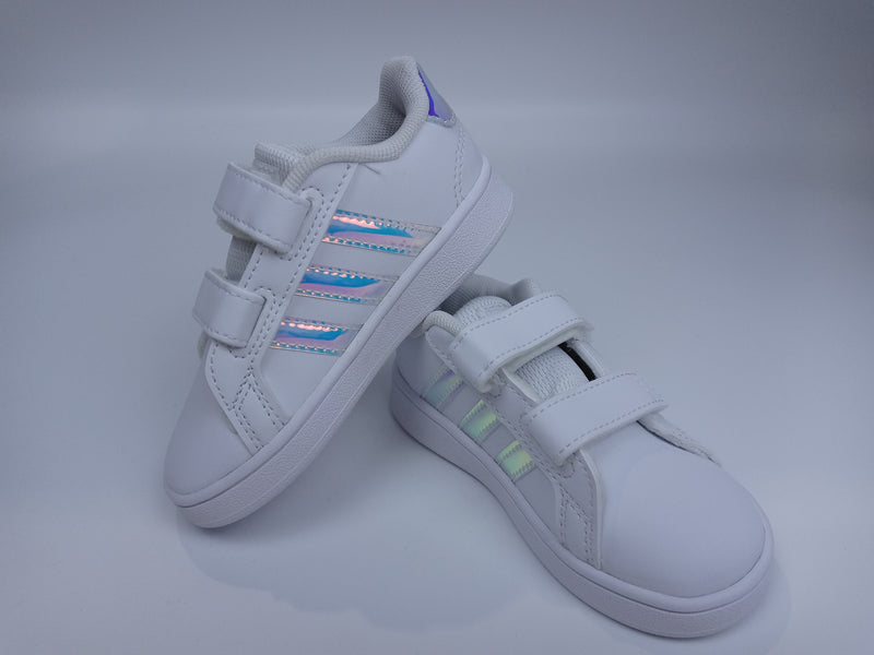 adidas baby boys Grand Court - Kids Tennis Shoe, Ftwr White/Ftwr White/Dash Grey, 6.5 Toddler US