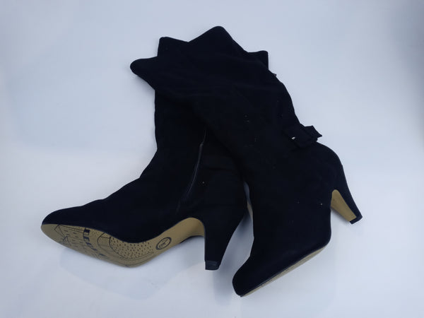 Bella Vita Women Troy II Dress Boot Knee High Black Suede 9 Wide US Pair of Shoes