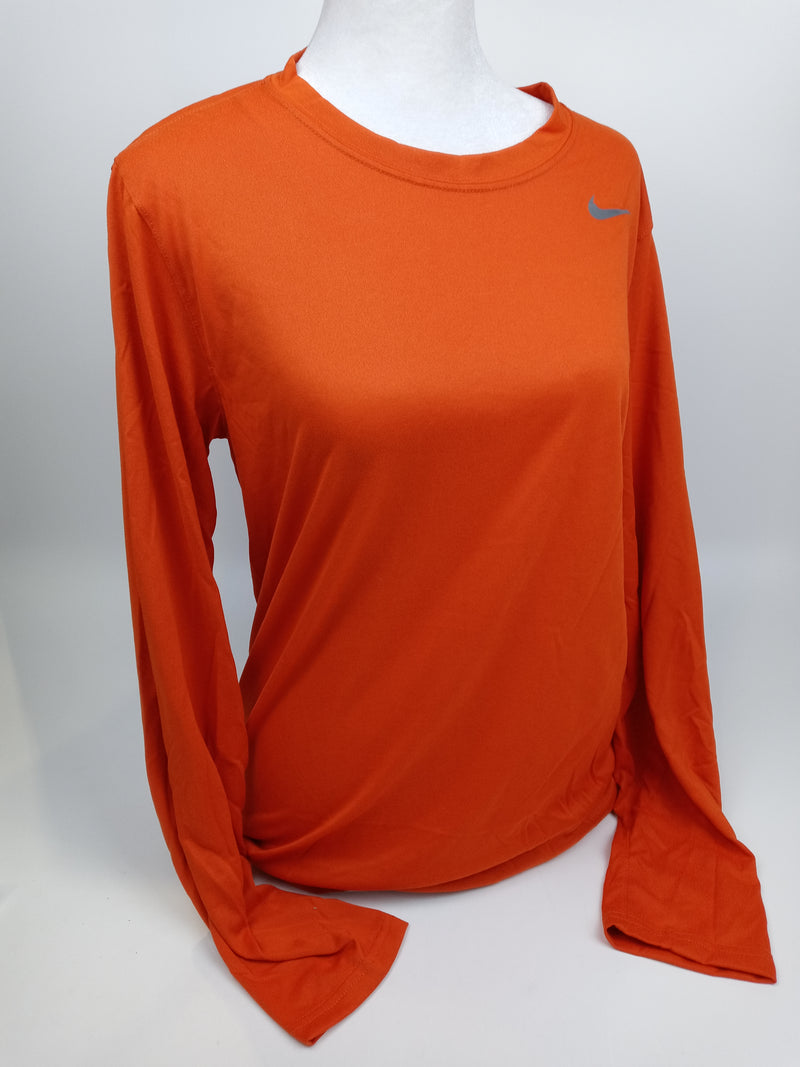 Nike Men Legend Long Sleeve Training Top Orange Grey Small