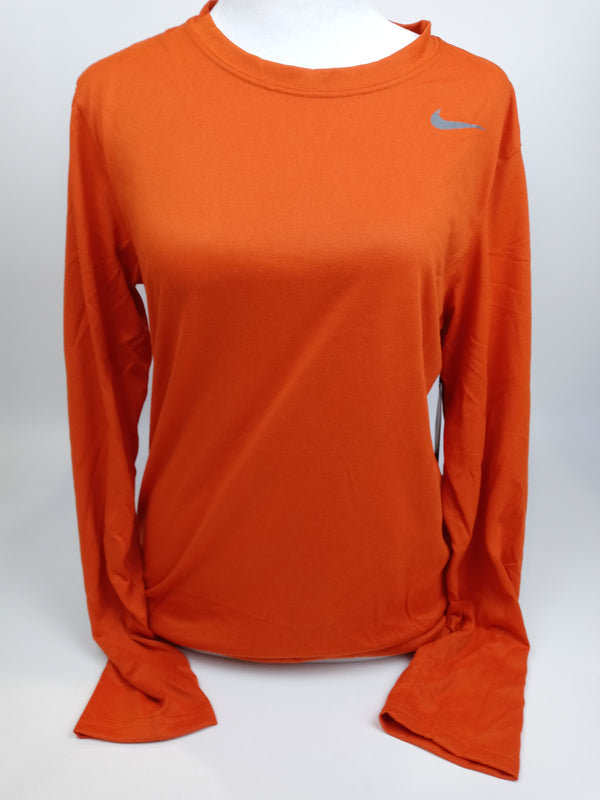 Nike Men Legend Long Sleeve Training Top Orange Grey Small