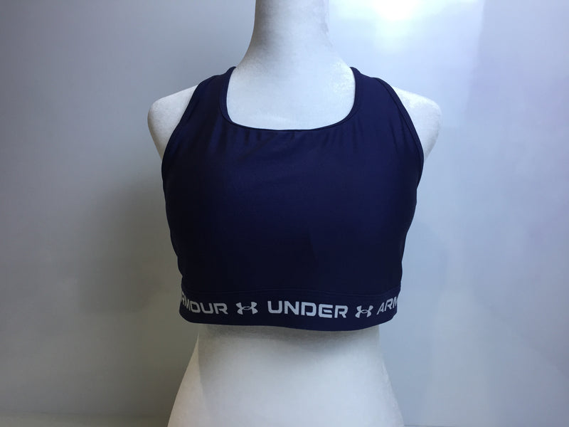 Under Armour Cross Back Mid Bra Midnight Navy/White 2XLarge US 18