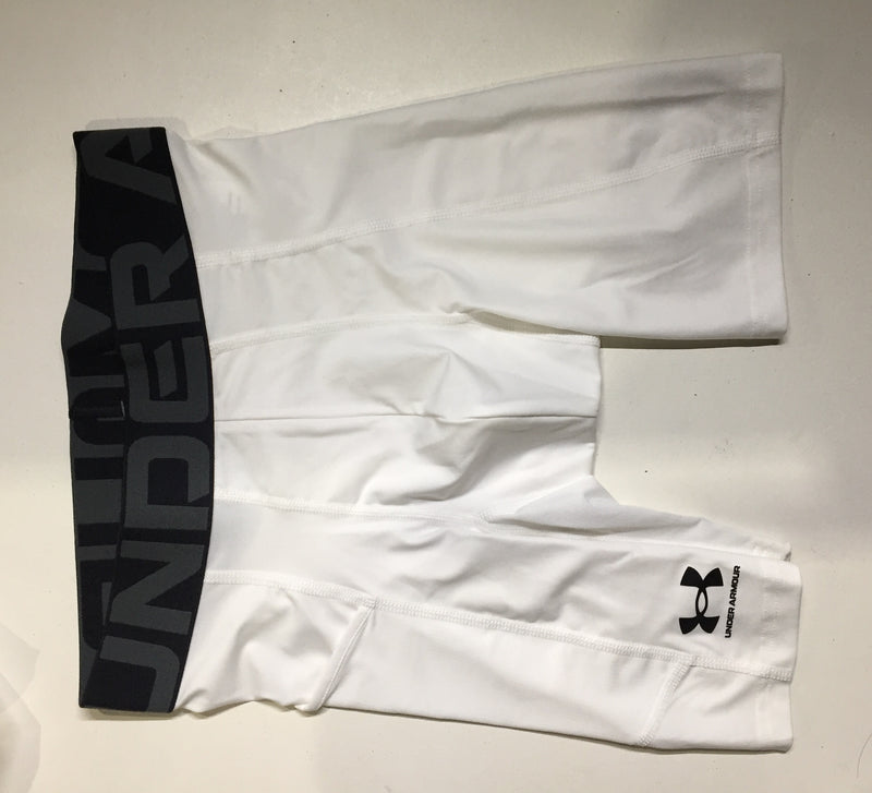 Under Armour Men's Armour HeatGear Compression Shorts , White (100)/Black , X-Small
