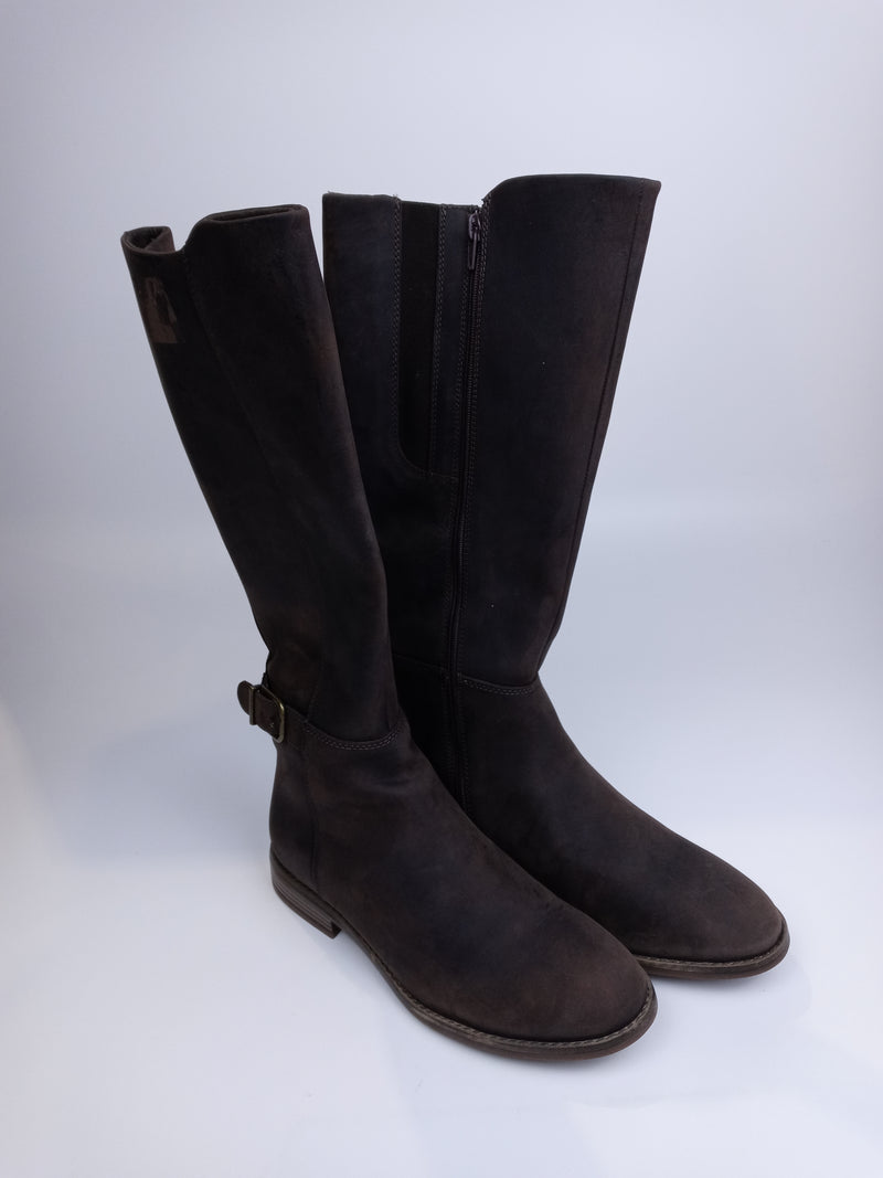 Clarks Womens Camzin Branch Fashion Boo Dark Brown Leather 8.5 Pair of Shoes