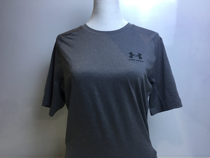 Under Armour mens Armour HeatGear Compression Short-Sleeve T-Shirt , Carbon Heather (090)/Black , Large
