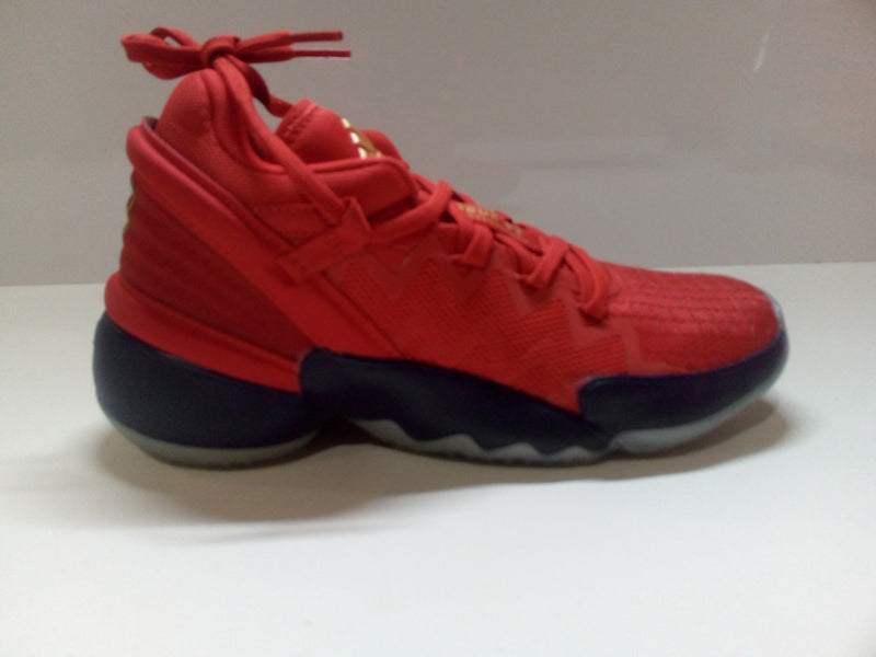adidas unisex adult D.o.n. Issue 2 Basketball Shoe, Scarlet/Team Navy Blue/Gold Metallic, 5 Women Men US