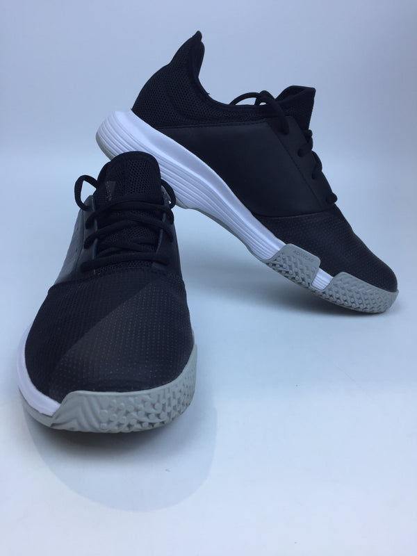 Adidas Women Gamecourt Tennis Black Black Grey 9.5 Wide Pair of Shoes