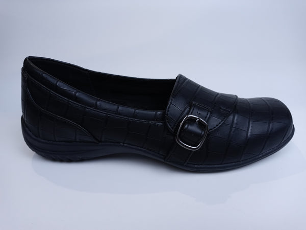 Easy Street Women Flat Sneaker Black Croco 6.5 Pair Of Shoes