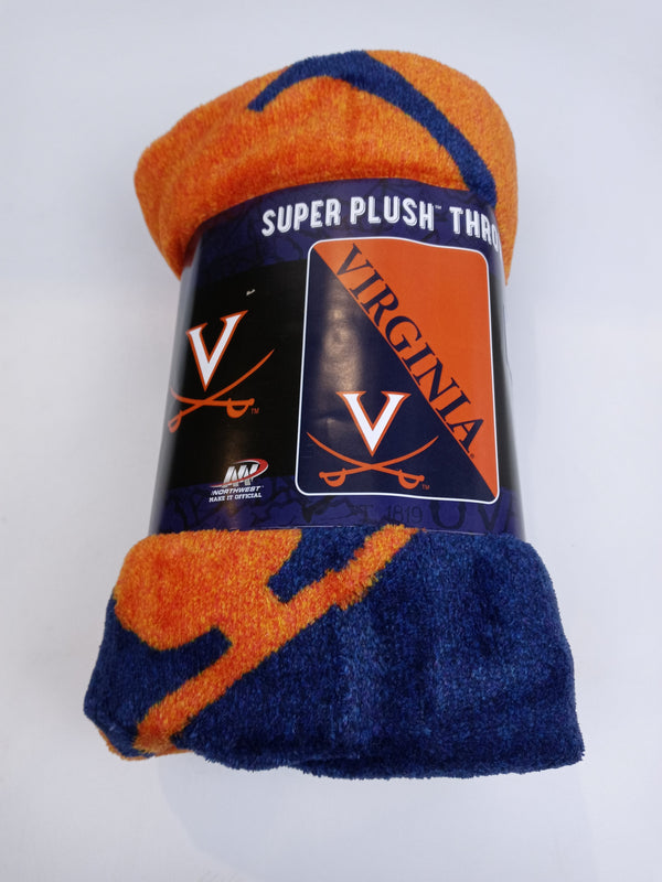 Northwest Ncaa Virginia Cavaliers Halftone Micro Raschel Throw Blue 46 X 60