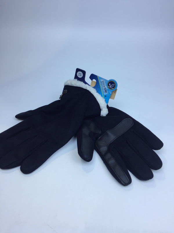 Womens Recycled Microsuede Gloves Large XLarge Black