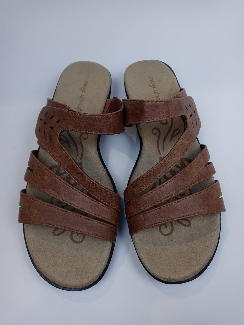 Easy Street Women's Slip on Sandal Slide Tan 9.5 Pair Of Shoes