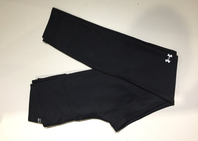 Under Armour Womens Heatgear Armour Waistband Leggings Black White XSmall Tall