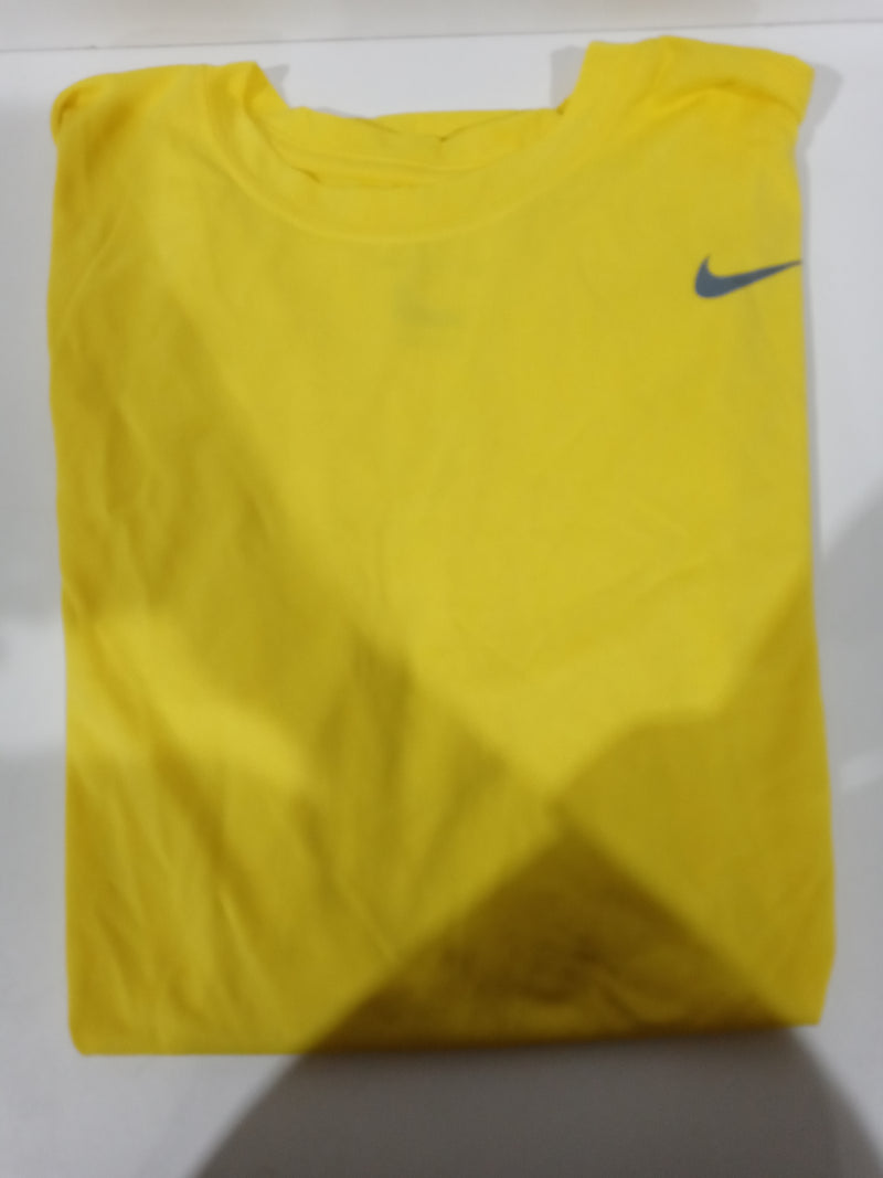 Nike Mens Shirt Short Sleeve Legend (Large, Yellow Strike/Cool Grey)