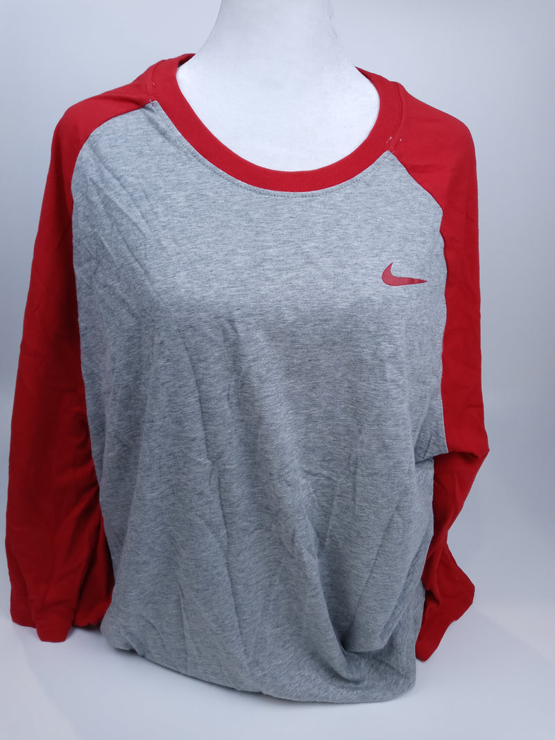 Nike Men's Team 3 or 4 Raglan T-Shirt XLarge Grey Heather Red