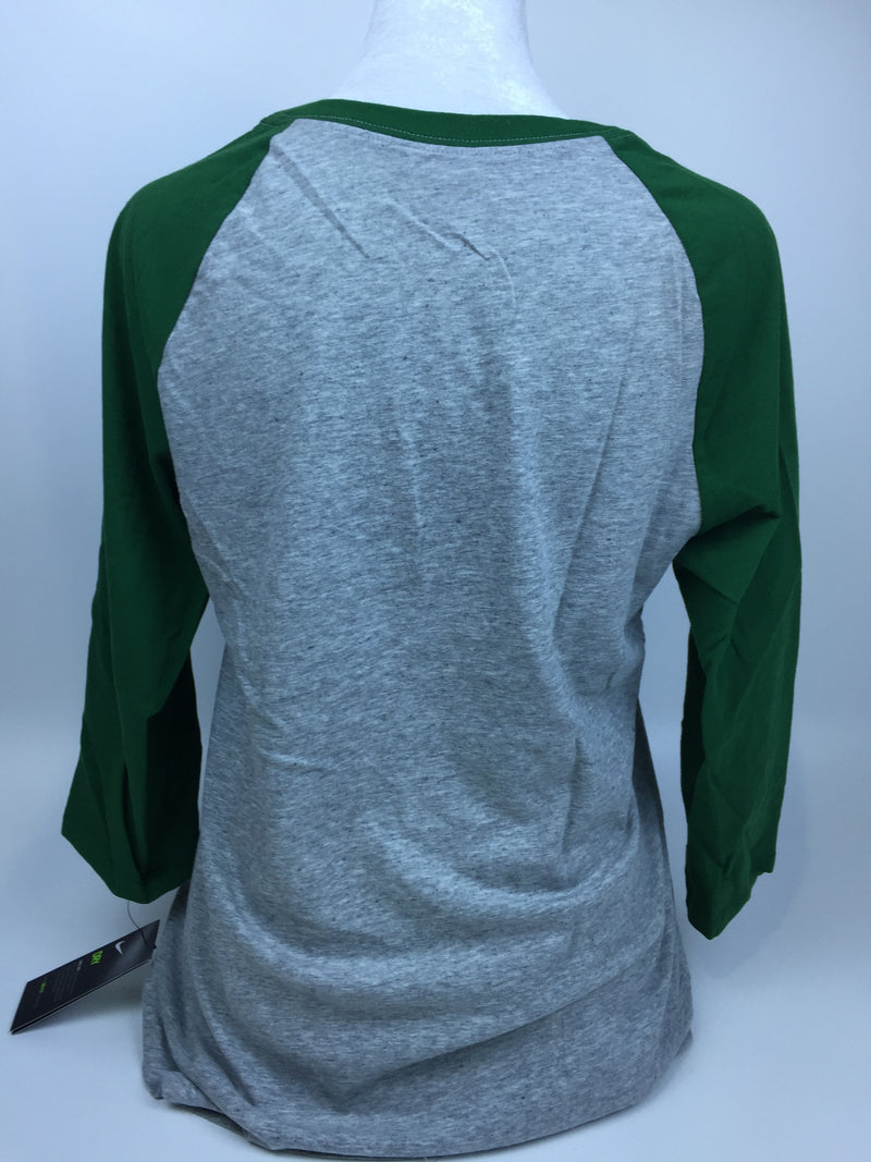 Nike Women Team 3/4 Raglan Dark Grey Heather/green Small