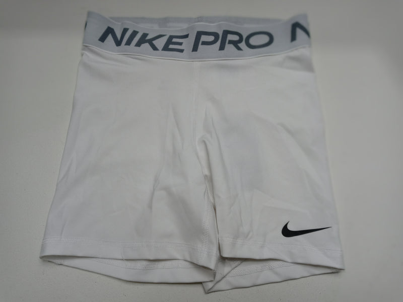 Nike Women's Pro 365 5 Inch Shorts (Small, White)