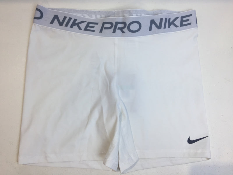 Nike Women's Pro 365 5 Inch Shorts (X-Small, White)