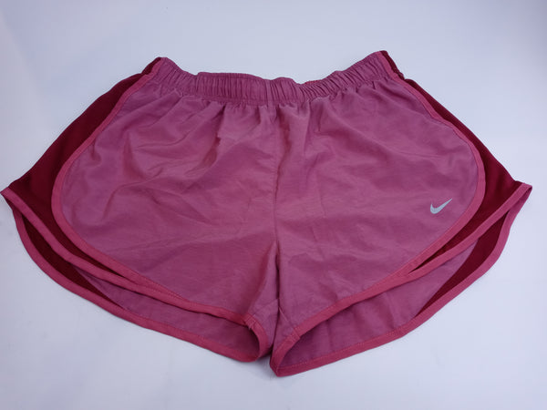 Nike Women Dri Fit Tempo Running Shorts Pomegranate Wolf Grey Large