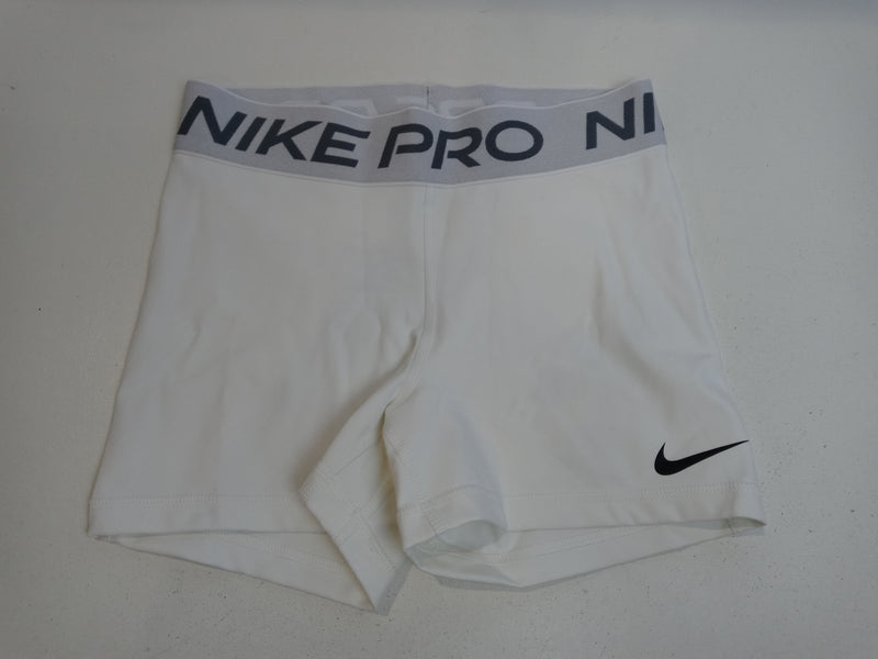 Nike Women's Pro 365 3 Inch Shorts (Small White)