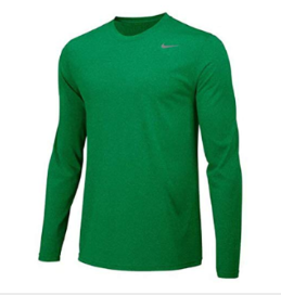 Nike Boys Legend Long Sleeve Athletic T-Shirt Kelly Green Youth Medium