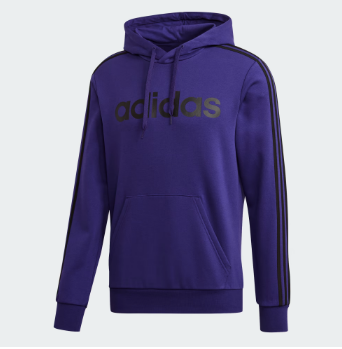 Adidas Essentials 3 Stripes Pullover Hoodie Purple Size Small Men's