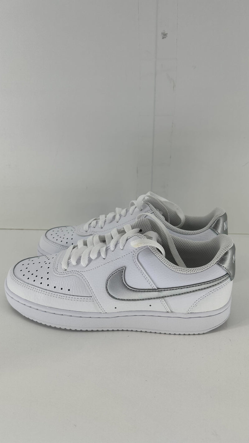 Nike Womens Women's Sneakers Low & Mid Tops Lace Up Fashion Sneakers Color White/metallic Silver Size 8