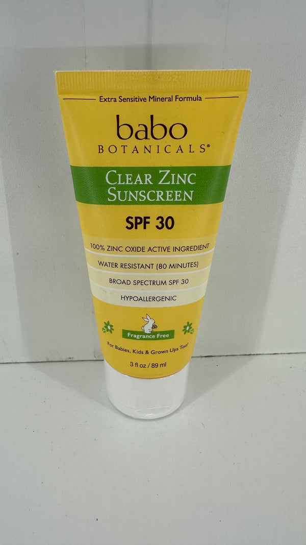 Babo Botanicals Spf 30 Clear Zinc Lotion, Fragrance Free, 3 Ounce Color MultiColor Size 3fl  89ml