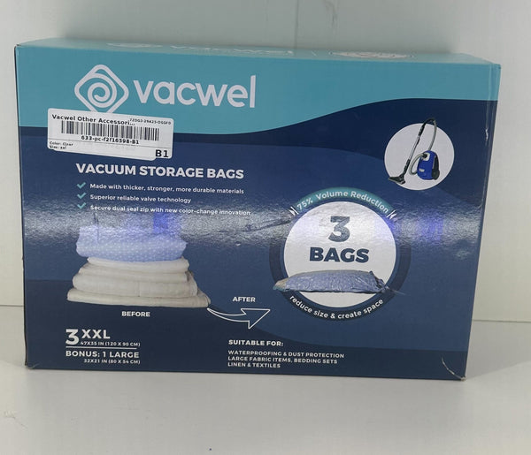 Vacwel Vacuum Storage Bags Color Clear Size Xxl