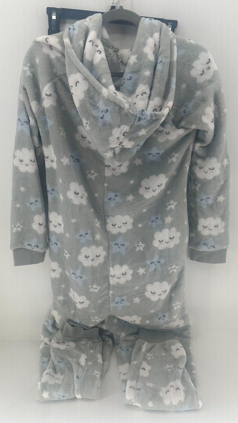 Team Hardy Womens Grey Clouds Onesie Regular Zipper Sleepwear Color Light Grey Size Small