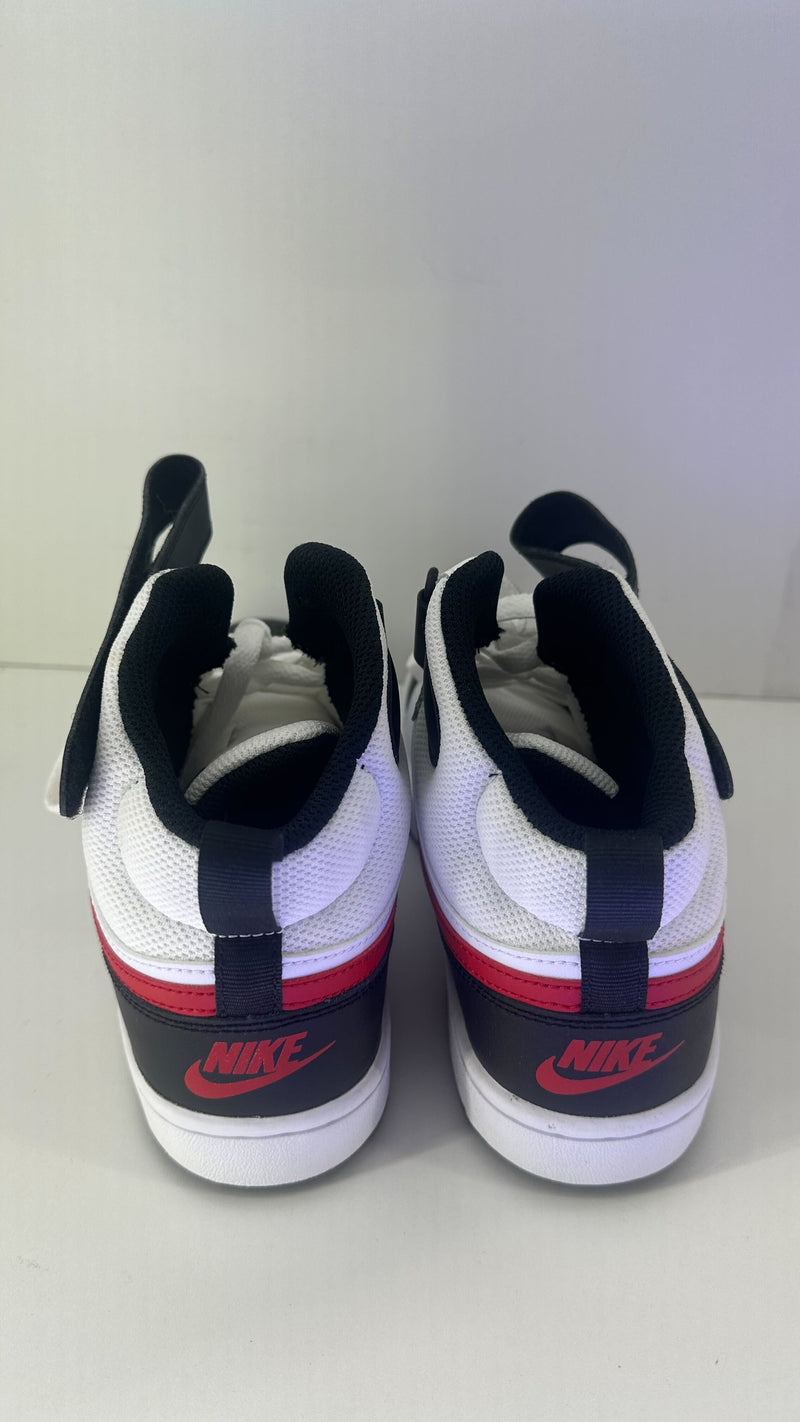 Nike Court Borough Mid 2 Grade School Kids' Basketball Shoes, Boy's Color white,univred,black Size 6