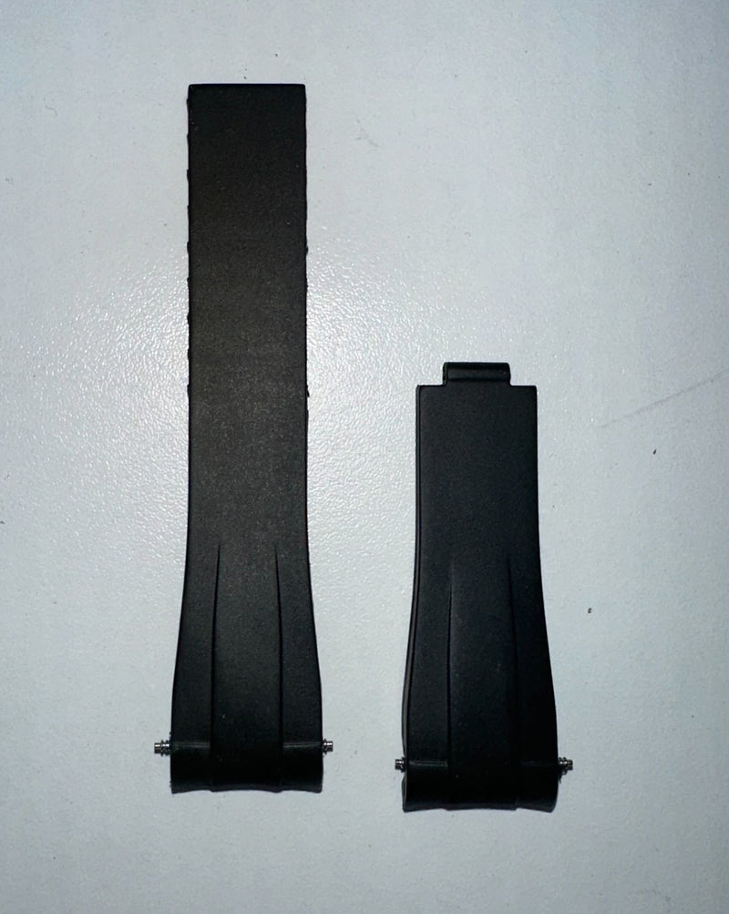 Rubber Watch Strap Color Black, 20mm Watch Band