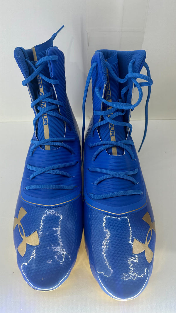 Under Armour Mens 3022932 405 Shoes Color Blue Gold Size 14 Pair of Shoes