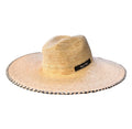 Reba Hat 100 Natural Straw Black White Brim Detail One Size Fits All 4in Brim