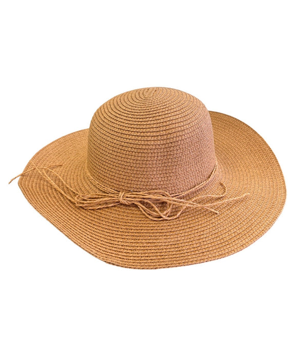 Ultrahip Reba 7 Hat 100% Natural Straw Straw Tie Detail One Size Fits All 4in Brim