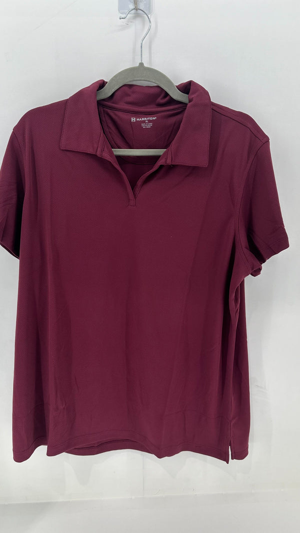 Harriton Womens POLO Regular Short Sleeve Polo Color Maroon Size X-Large