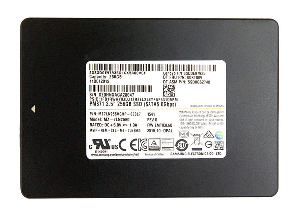 MZ-7LN2560 Samsung PM871 Series 256GB TLC SATA 6Gbps Mainstream Endurance (AES-256) 2.5-inch Internal Solid State Drive (SSD)