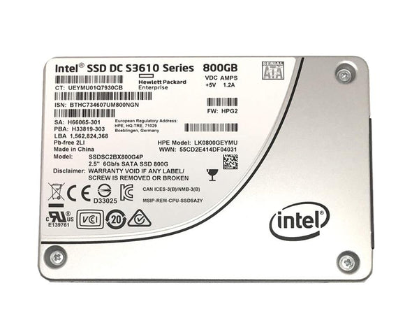 SSDSC2BX800G4P HP 800GB SATA 6Gbps 2.5-inch Internal Solid State Drive (SSD)