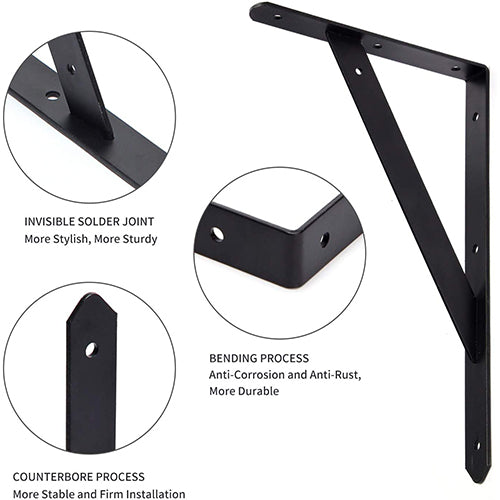 AWX Heavy Duty Shelf Brackets 12 inches x 8 inches with Screws