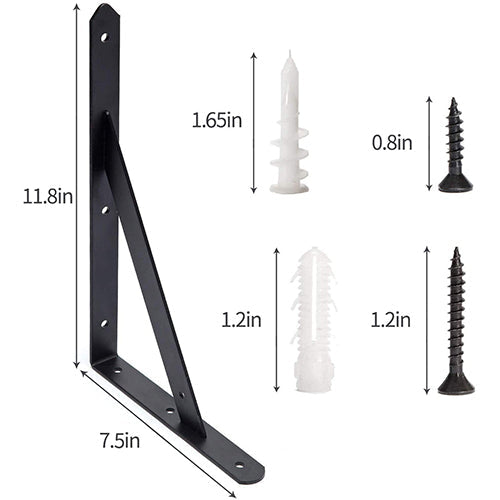 Awx Heavy Duty Shelf Brackets 12 Inches X 8 Inches With Screws