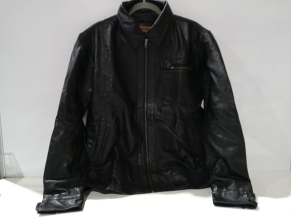 Genuine Leather Jacket Size Large Black
