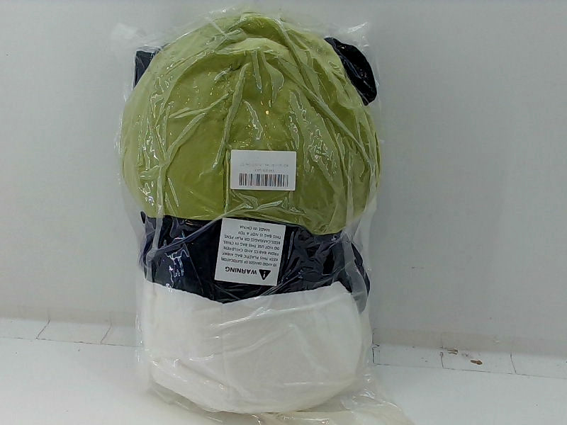 Adorable Plush Panda with Green Hood Home Accessory