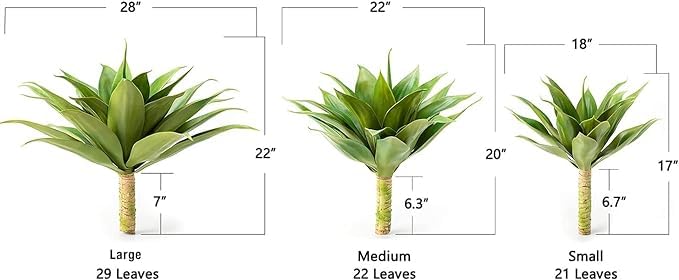 Velener 18-Inch Artificial Agave Plants Set of 2