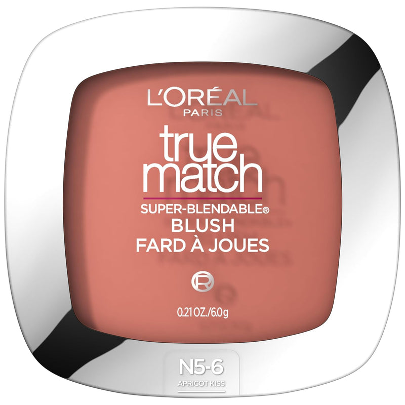 L'oreal Paris True Match Super-Blendable Powder Blush, Apricot Kiss, 0.21 Oz (Packaging May Vary) Apricot Kiss , N5-6 0.21 Ounce (Pack Of 1) Color Apricot Kiss , N5-6 Size One Size