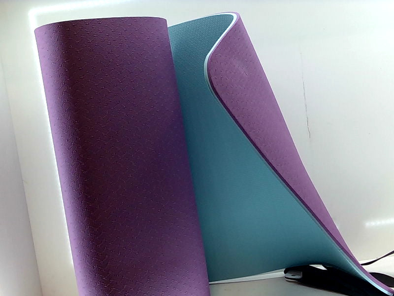 Non-Slip Purple and Blue Yoga Mat for Home Exercise